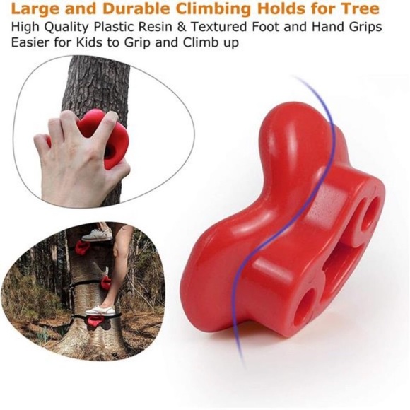 Tree Climbers, Set of 15 Climbing Holds/Steps for Kids with 6 Ratchet Straps - Picture 2 of 7
